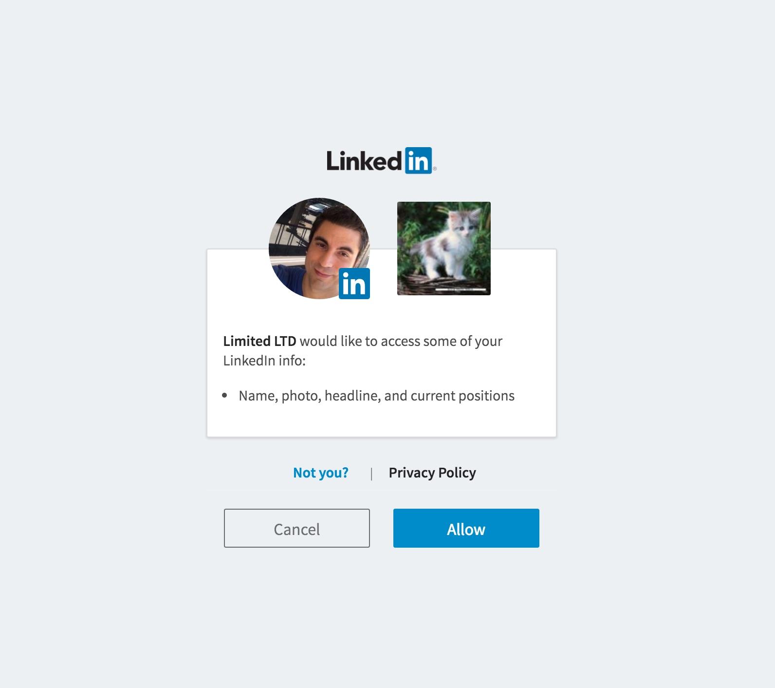 Авторизація в LinkedIn