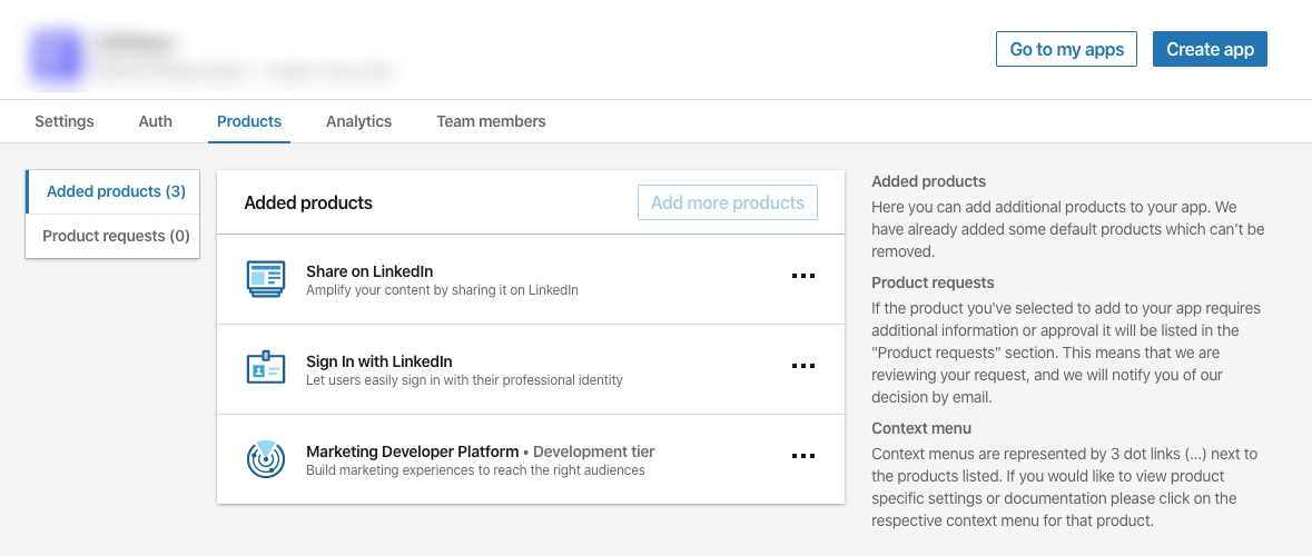 Продукти застосунку розробника LinkedIn