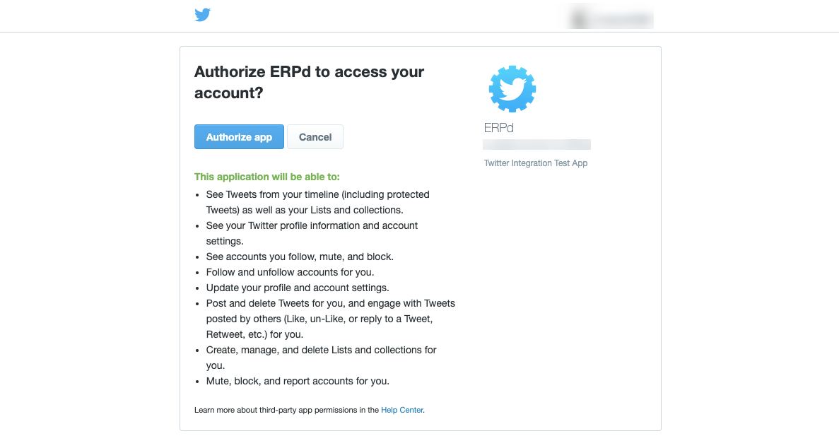 Авторизація застосунку Twitter